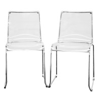 Baxton Studio Dining Chair Clear CC-53-Clear Set of 2